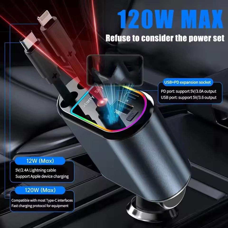 Mobidea 4-in-1 PD30W Fast Car Charger Retractable USB-C Power Adapter With Roof Starlight For IOS Android Devices чорний
Mobidea 4-in-1 PD30W Fast Car Charger Retractable USB-C Power Adapter With Roof Starlight For IOS Android Devices чорний