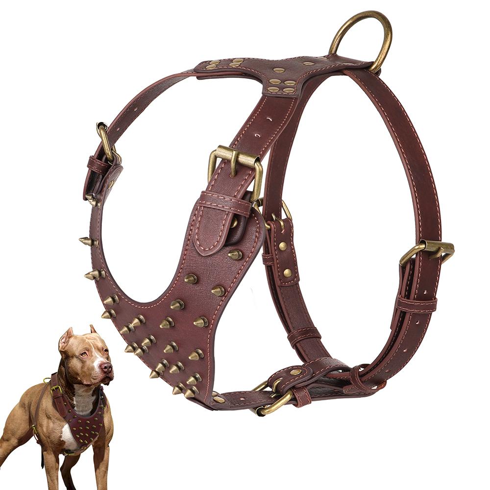 PU Leather Big Dog Harness Spiked Studded Dog Harnesses Riveted Pet Pitbull Labrador Training Vest Durable For Medium Large Dogs chest 71-91cm
PU Leather Big Dog Harness Spiked Studded Dog Harnesses Riveted Pet Pitbull Labrador Training Vest Durable For Medium Large Dogs chest 71-91cm