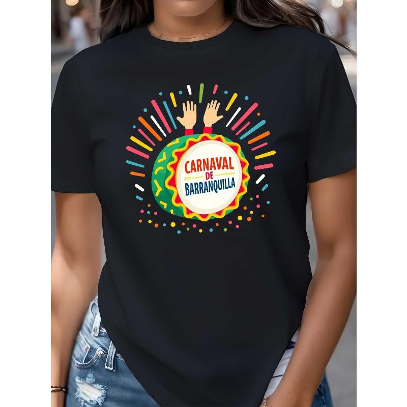 European sizes Carnaval Drum Burst Women S Comfortable T-shirt | Geometric-Pattern, Crew Neck, Slight Stretch, Casual Style for Spring/Summer 4XL чорний
European sizes Carnaval Drum Burst Women S Comfortable T-shirt | Geometric-Pattern, Crew Neck, Slight Stretch, Casual Style for Spring/Summer 4XL чорний