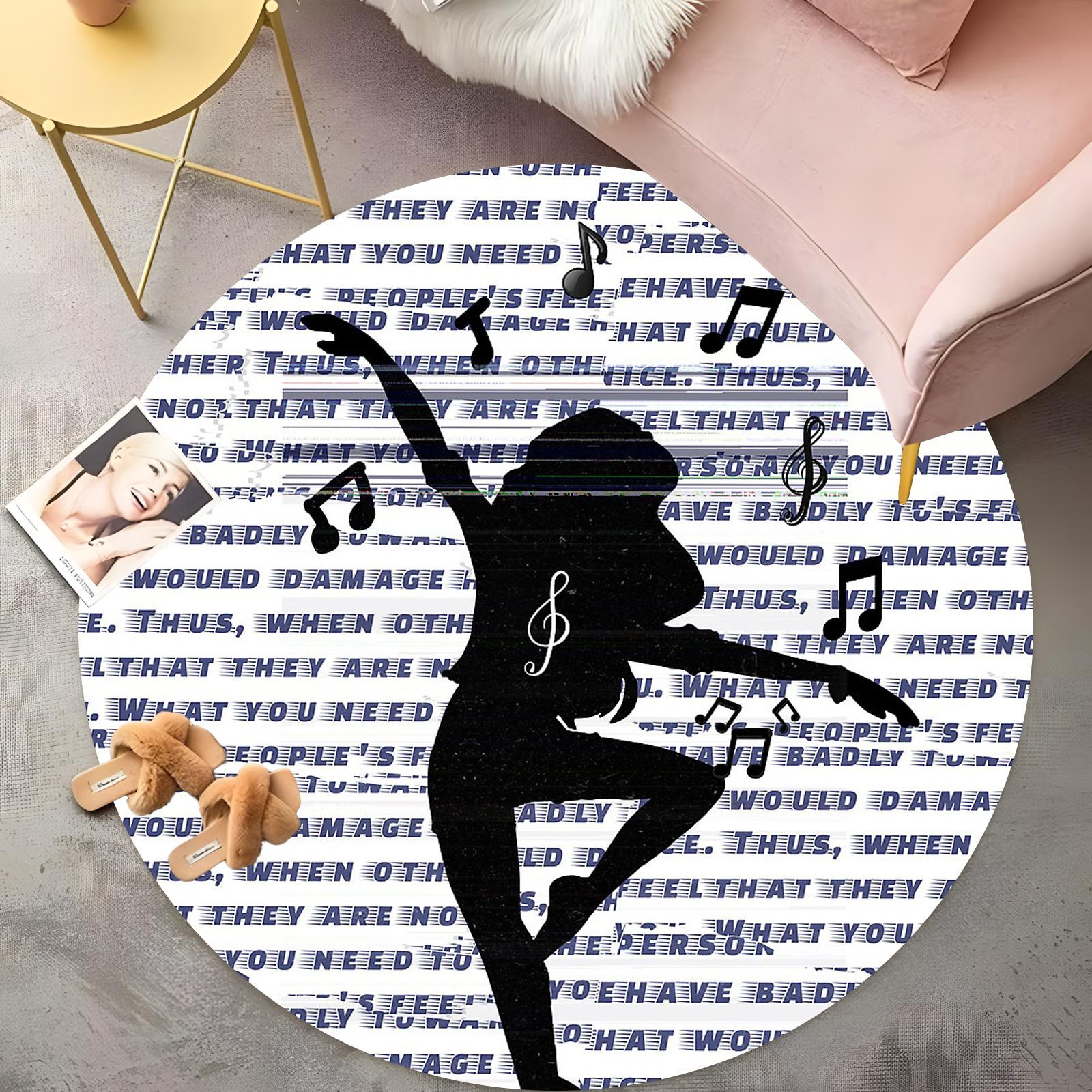 Dance of Gratitude Round Rug - You We Thank Typography with Silhouette Dancer, Bohemian Living Room Carpet, Non-Slip Floor Mat 60cm
Dance of Gratitude Round Rug - You We Thank Typography with Silhouette Dancer, Bohemian Living Room Carpet, Non-Slip Floor Mat 60cm
