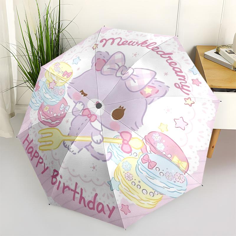 1pc Mewkledreamy Happy Birthday Macaron Design Automatic Folding Umbrella - Portable 3-Fold Design with Iron Frame, Suitable for Fans, Travel, Daily U
1pc Mewkledreamy Happy Birthday Macaron Design Automatic Folding Umbrella - Portable 3-Fold Design with Iron Frame, Suitable for Fans, Travel, Daily U