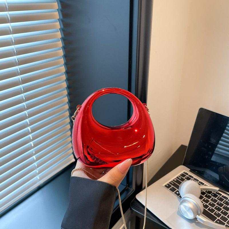 Акриловая вечерняя сумка, сумка-пельмень, сумка под мышкой, модная и высококлассная, универсальная цепочка, сумка через плечо на одном плече. красный