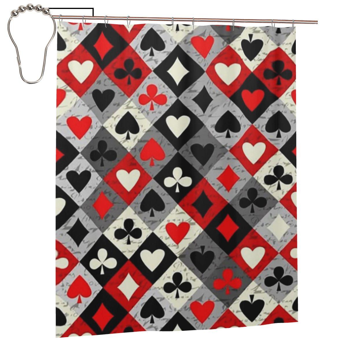 Playing Cards Poker Print Shower Curtain Bathroom Polyester Waterproof Bath Curtains With Hooks W60H190(CM)-1 Pcs
Playing Cards Poker Print Shower Curtain Bathroom Polyester Waterproof Bath Curtains With Hooks W60H190(CM)-1 Pcs