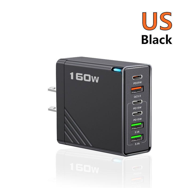 160W Super Fast Charge Phone Charger, 5V5A EU/US/UK Adapter, 3PD + 3USB Ports
160W Super Fast Charge Phone Charger, 5V5A EU/US/UK Adapter, 3PD + 3USB Ports