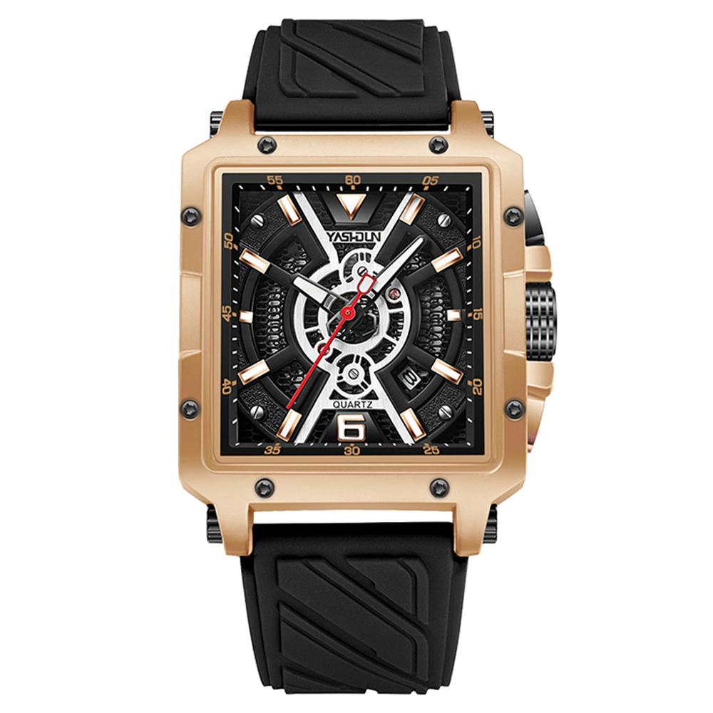 YASHIDUN 5071 Stylish Square Quartz Watch Silicone Strap Men Luminous Wrist Watch A
YASHIDUN 5071 Stylish Square Quartz Watch Silicone Strap Men Luminous Wrist Watch A