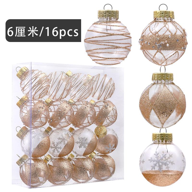 New Christmas Ball Transparent Ball Gold Plated Powder Pendant Pet Box 6cm7cm Hollow Round Plastic Christmas Tree Decoration 6cm 16pcs розового золота
New Christmas Ball Transparent Ball Gold Plated Powder Pendant Pet Box 6cm7cm Hollow Round Plastic Christmas Tree Decoration 6cm 16pcs розового золота
