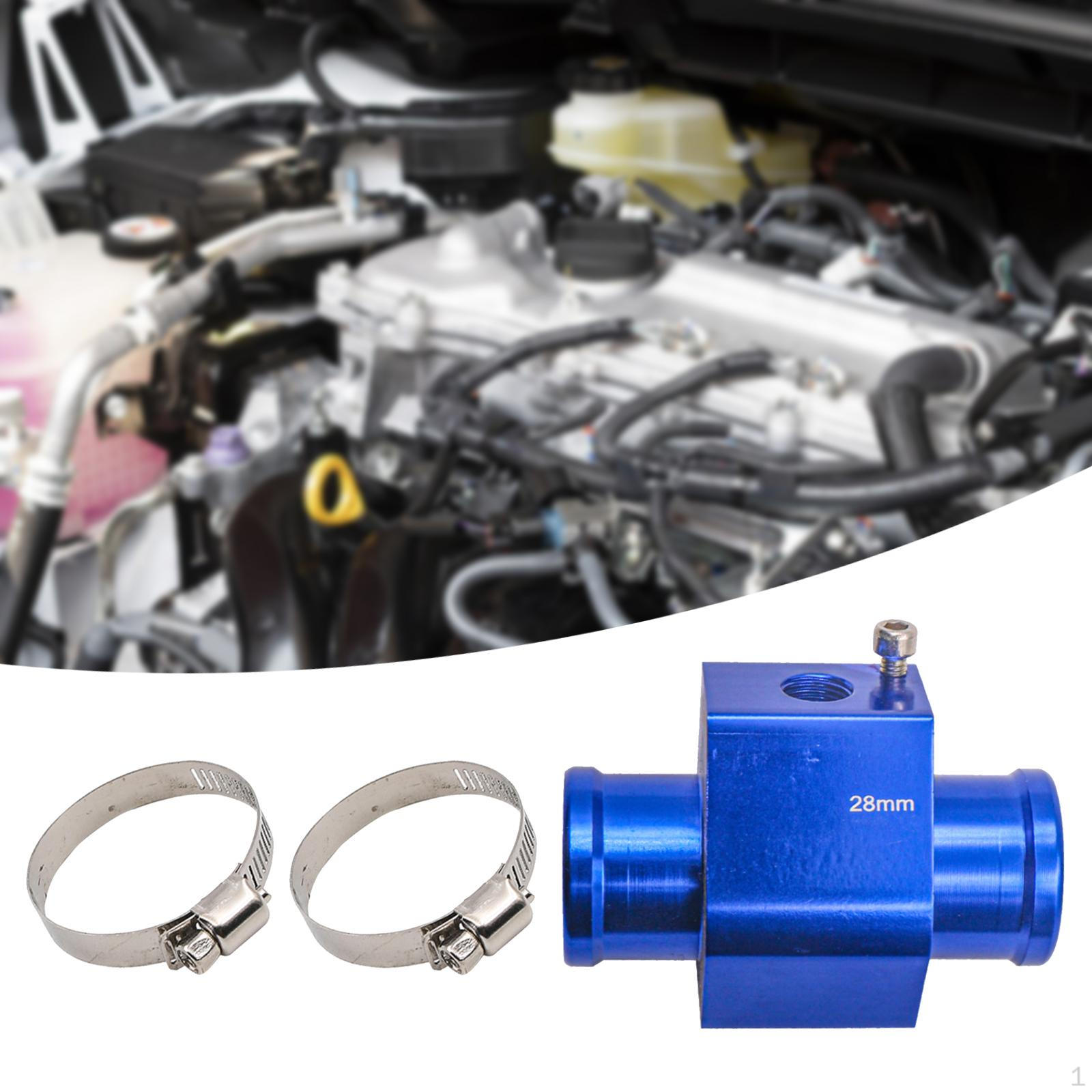 Автомобильная соединительная труба для измерения температуры воды, простая установка, прочная длина 6,8 см с хомутами для шлангов 28mm Blue
