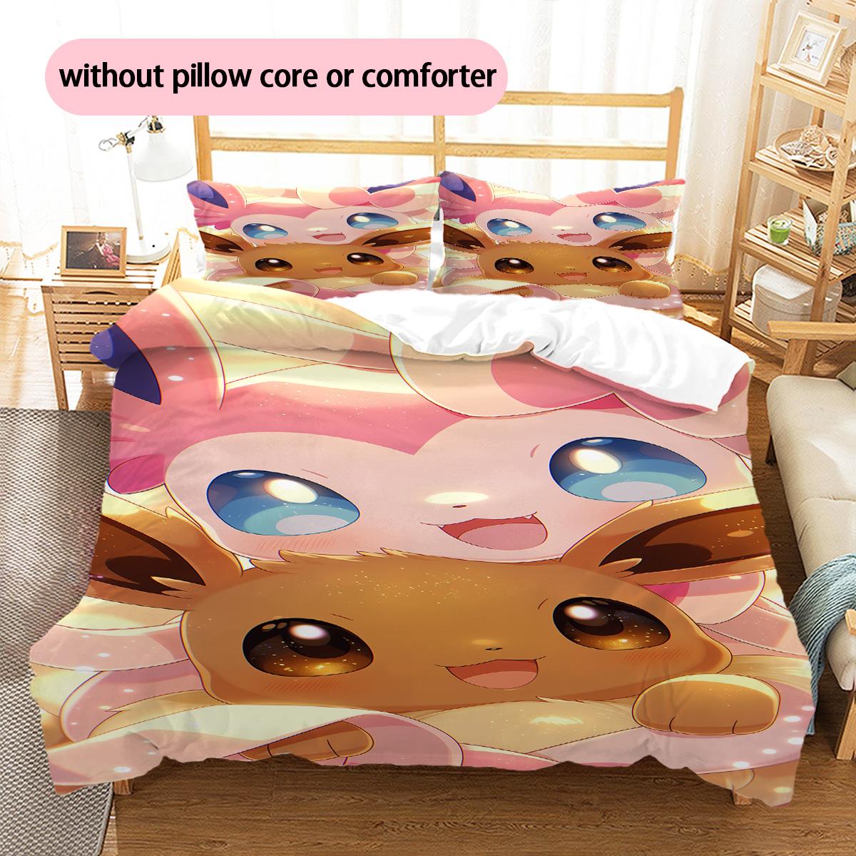Pokémon Pikachu Eevee Pattern Bedding Home Decoration Birthday Gift (1 * duvet cover + 2 * pillowcase, without core) 135x200cm
Pokémon Pikachu Eevee Pattern Bedding Home Decoration Birthday Gift (1 * duvet cover + 2 * pillowcase, without core) 135x200cm