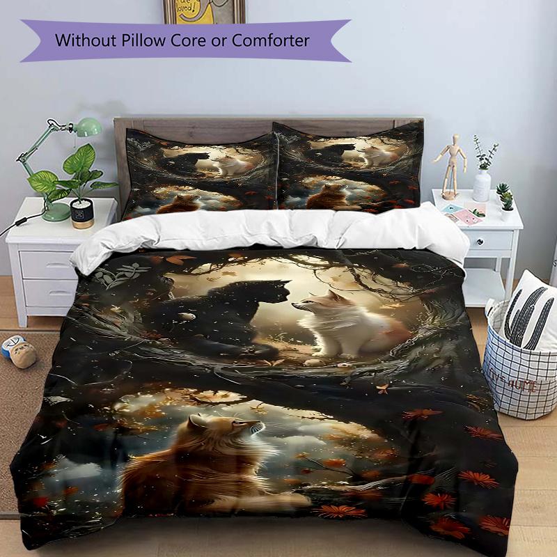 3pcs Anime Cat Print Comforter Set with 1 Quilt Cover & 2 Pillowcases (No Core) - Festive Gift for Home Decor, Polyester Fabric, Suitable for Bedroom 135x200cm
3pcs Anime Cat Print Comforter Set with 1 Quilt Cover & 2 Pillowcases (No Core) - Festive Gift for Home Decor, Polyester Fabric, Suitable for Bedroom 135x200cm