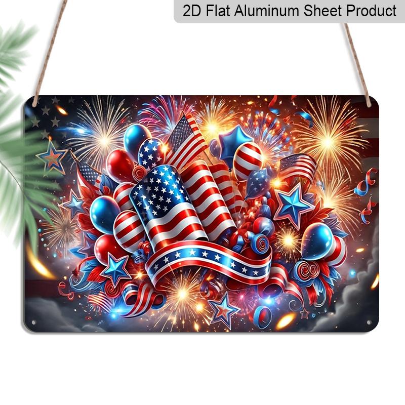 2D Flat, 1pc Patriotic Celebration Plaque, 12 ×8 - Fireworks & Balloons Decor Sign, Red White & Blue - Aluminium Wall Hanging Decoration for 20*30cm
2D Flat, 1pc Patriotic Celebration Plaque, 12 ×8 - Fireworks & Balloons Decor Sign, Red White & Blue - Aluminium Wall Hanging Decoration for 20*30cm