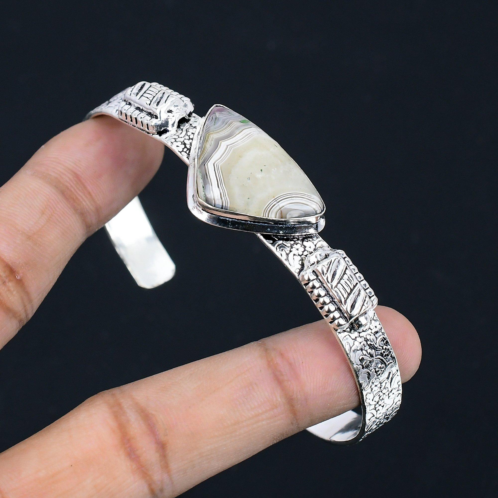 Daughters Day Deal Crazy Lace Agate Stone Boho Bangle Bracelet Sterling Silver Adjustable
Daughters Day Deal Crazy Lace Agate Stone Boho Bangle Bracelet Sterling Silver Adjustable