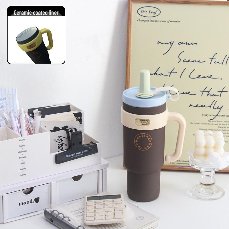 OLOEY 1000ML Ceramic Lined Insulated Tumbler with Handle and Straw
OLOEY 1000ML Ceramic Lined Insulated Tumbler with Handle and Straw