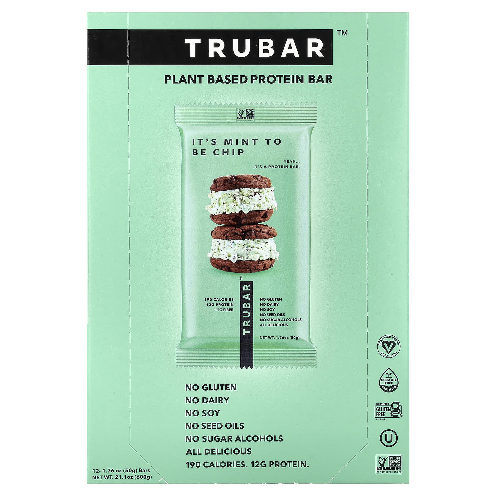 Trubar, Plant-Based Protein Bar, It s Mint to Be Chips, 12 Bars, 50g (1.76oz) Each
Trubar, Plant-Based Protein Bar, It s Mint to Be Chips, 12 Bars, 50g (1.76oz) Each