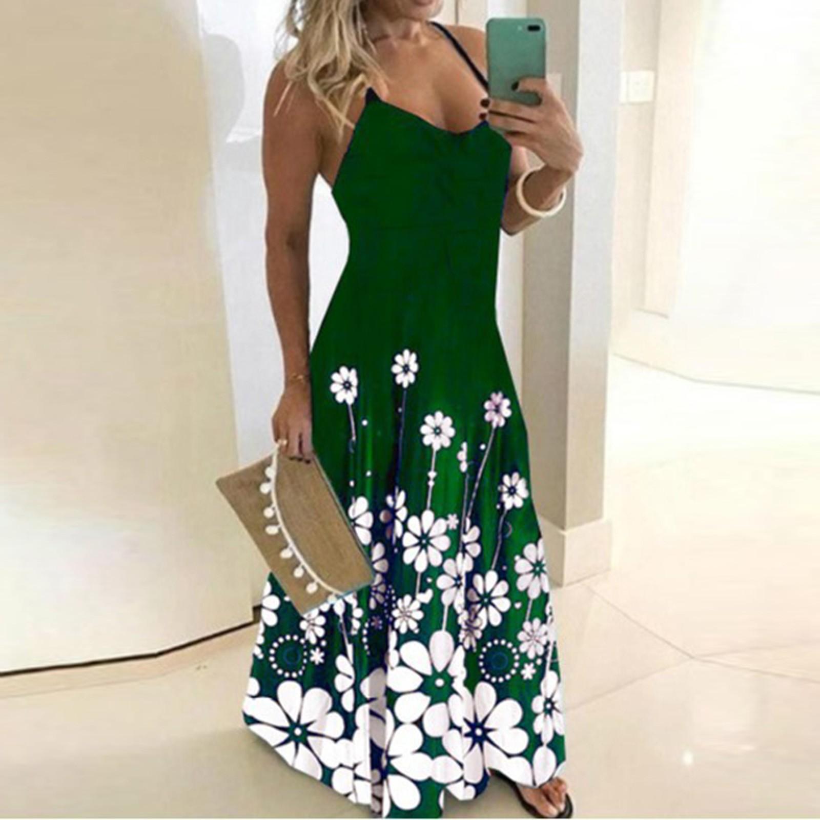 Fashion Women s Print V-Neck Body Building Sleeveless Sling Leisure Dresses L зелений
Fashion Women s Print V-Neck Body Building Sleeveless Sling Leisure Dresses L зелений