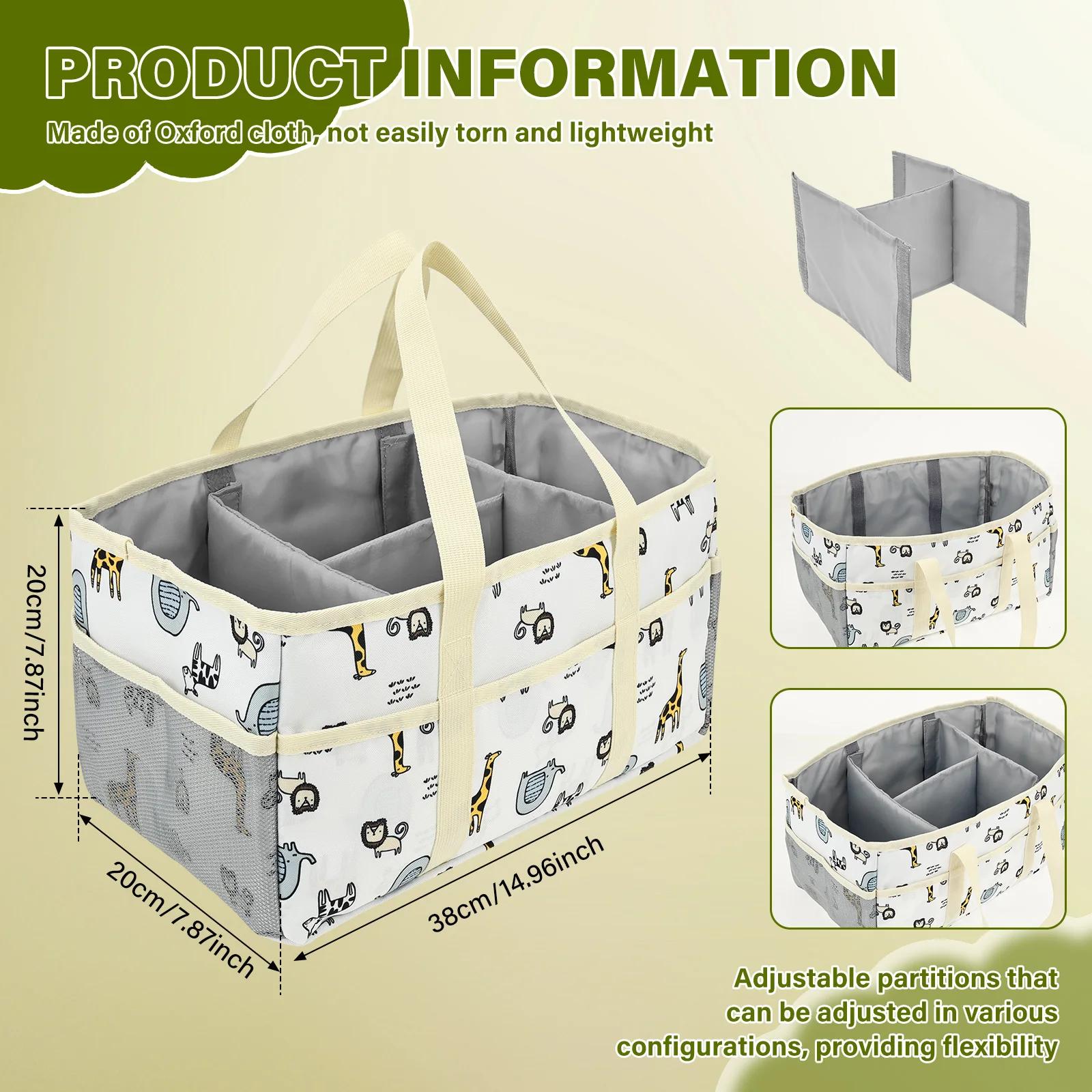 Baby Diaper Caddy Oxford Cloth Lightweight Nursery Storage Basket with Handles and Removable Dividers Newborn Diaper Organizer
Baby Diaper Caddy Oxford Cloth Lightweight Nursery Storage Basket with Handles and Removable Dividers Newborn Diaper Organizer