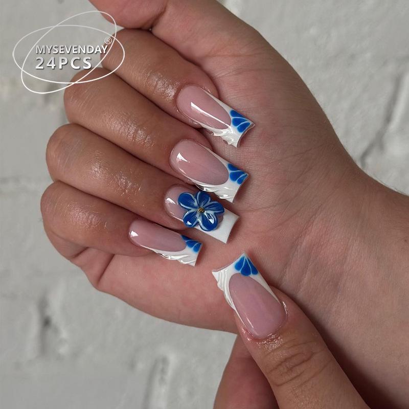 Blue Flower French Manicure Wearable Nail Armor – Hot Selling Cross-Border Nail Pieces Glue Version
Blue Flower French Manicure Wearable Nail Armor – Hot Selling Cross-Border Nail Pieces Glue Version