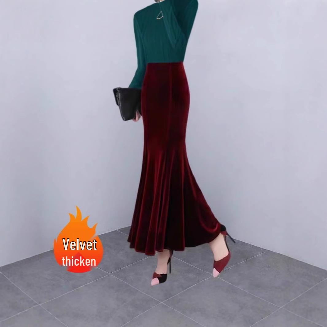 Золотая бархатная юбка миди «рыбий хвост» для женщин – Коллекция Осень/Зима 2024 L
Золотая бархатная юбка миди «рыбий хвост» для женщин – Коллекция Осень/Зима 2024 L