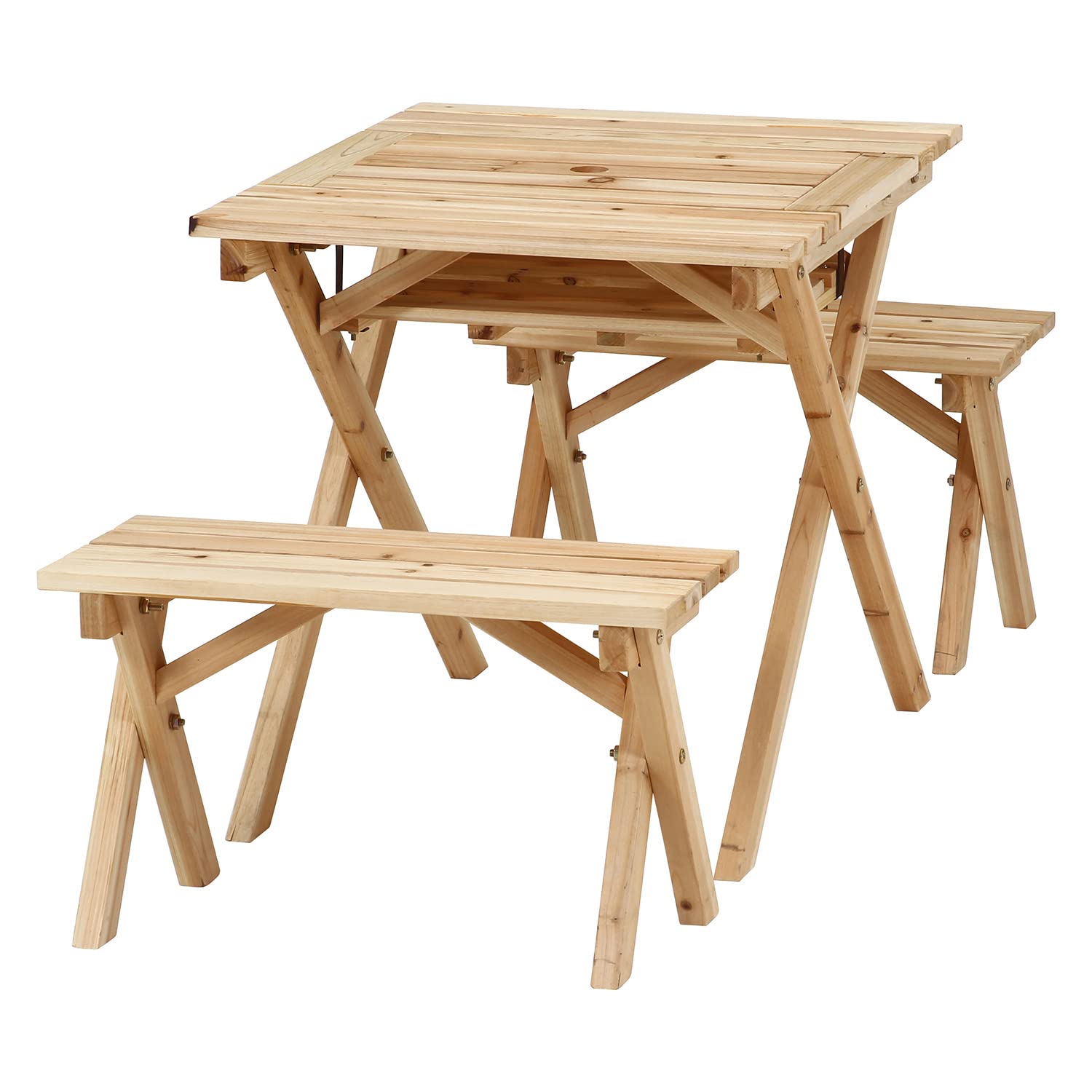 Fuji Boeki Garden Table Set BBQ Table Bench Set Width 62 x Depth 75 x Height 65cm Natural For 2 People With Stove Space With Parasol Hole Cedar Wood
Fuji Boeki Garden Table Set BBQ Table Bench Set Width 62 x Depth 75 x Height 65cm Natural For 2 People With Stove Space With Parasol Hole Cedar Wood