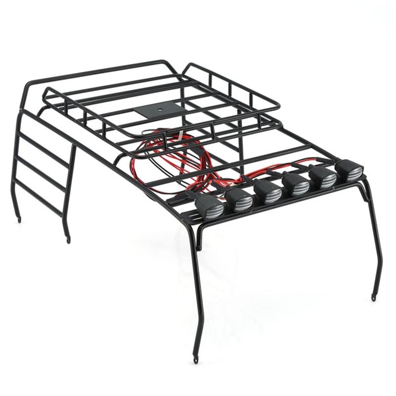 Anti-Rust Metal Car Roof Rack for w/ 6 LED Light Upgrade Modification Part for Axial SCX10 RC Crawler 1/10
Anti-Rust Metal Car Roof Rack for w/ 6 LED Light Upgrade Modification Part for Axial SCX10 RC Crawler 1/10