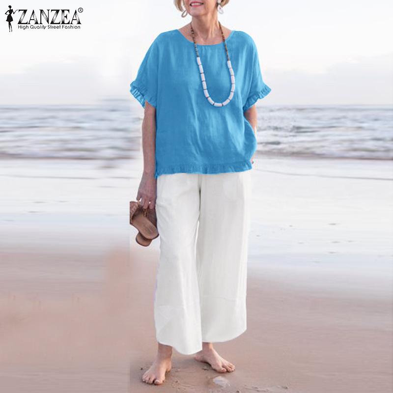 ZANZEA Женщины Повседневные хлопковые наряды с коротким рукавом Футболка и брюки Летний костюм из двух частей Комплект
ZANZEA Женщины Повседневные хлопковые наряды с коротким рукавом Футболка и брюки Летний костюм из двух частей Комплект