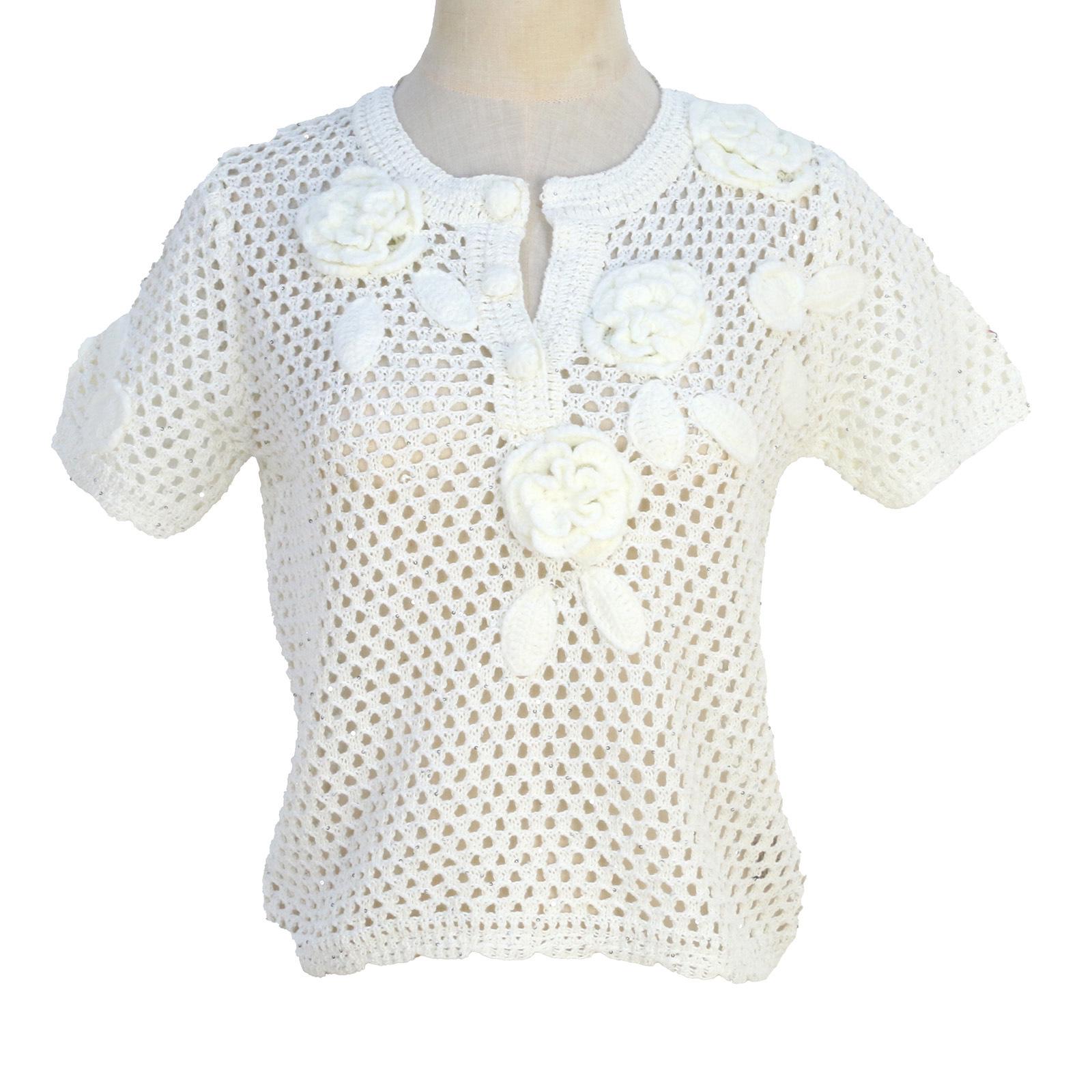Women s French V-Neck Crochet Hollow Out Cardigan: Loose, Lazy Style, Short Sleeve, Thin Pullover Small
Women s French V-Neck Crochet Hollow Out Cardigan: Loose, Lazy Style, Short Sleeve, Thin Pullover Small