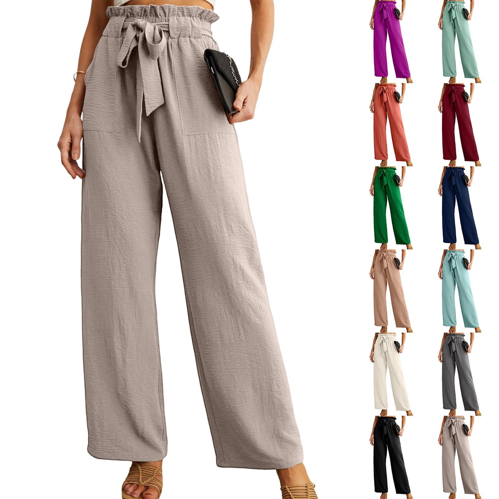 Women s Casual Wide Leg Pants With Pockets Lightweight High Waisted Adjustable Tie Knot Loose Pants L винний
Women s Casual Wide Leg Pants With Pockets Lightweight High Waisted Adjustable Tie Knot Loose Pants L винний