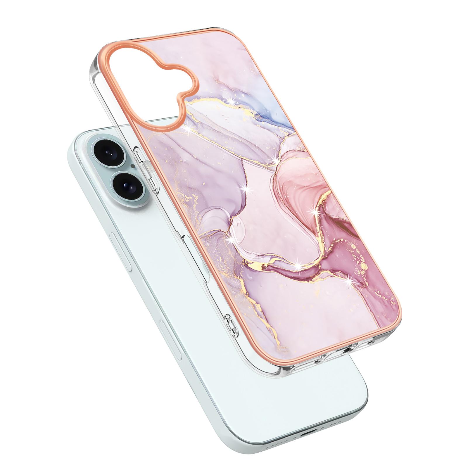For iPhone 16 Plus TPU Case with IMD Marble Pattern Electroplated Back Cover Rose Gold 005
For iPhone 16 Plus TPU Case with IMD Marble Pattern Electroplated Back Cover Rose Gold 005