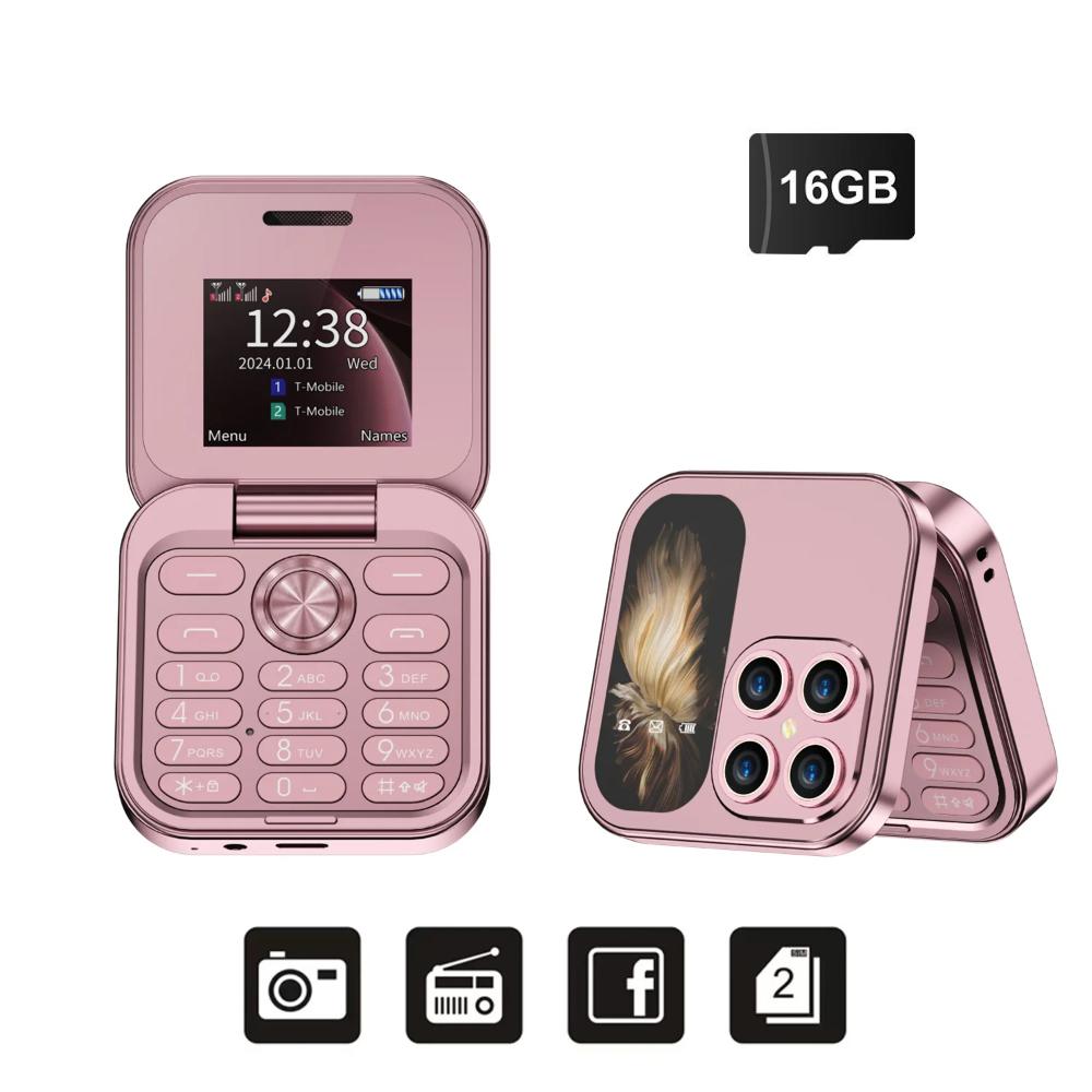 Раскладной мобильный телефон 2 SIM-карты в режиме ожидания Magic Voice FM-радио фонарик черный список 1,77 маленький квадратный складной телефон with 16G TF Card
Раскладной мобильный телефон 2 SIM-карты в режиме ожидания Magic Voice FM-радио фонарик черный список 1,77 маленький квадратный складной телефон with 16G TF Card