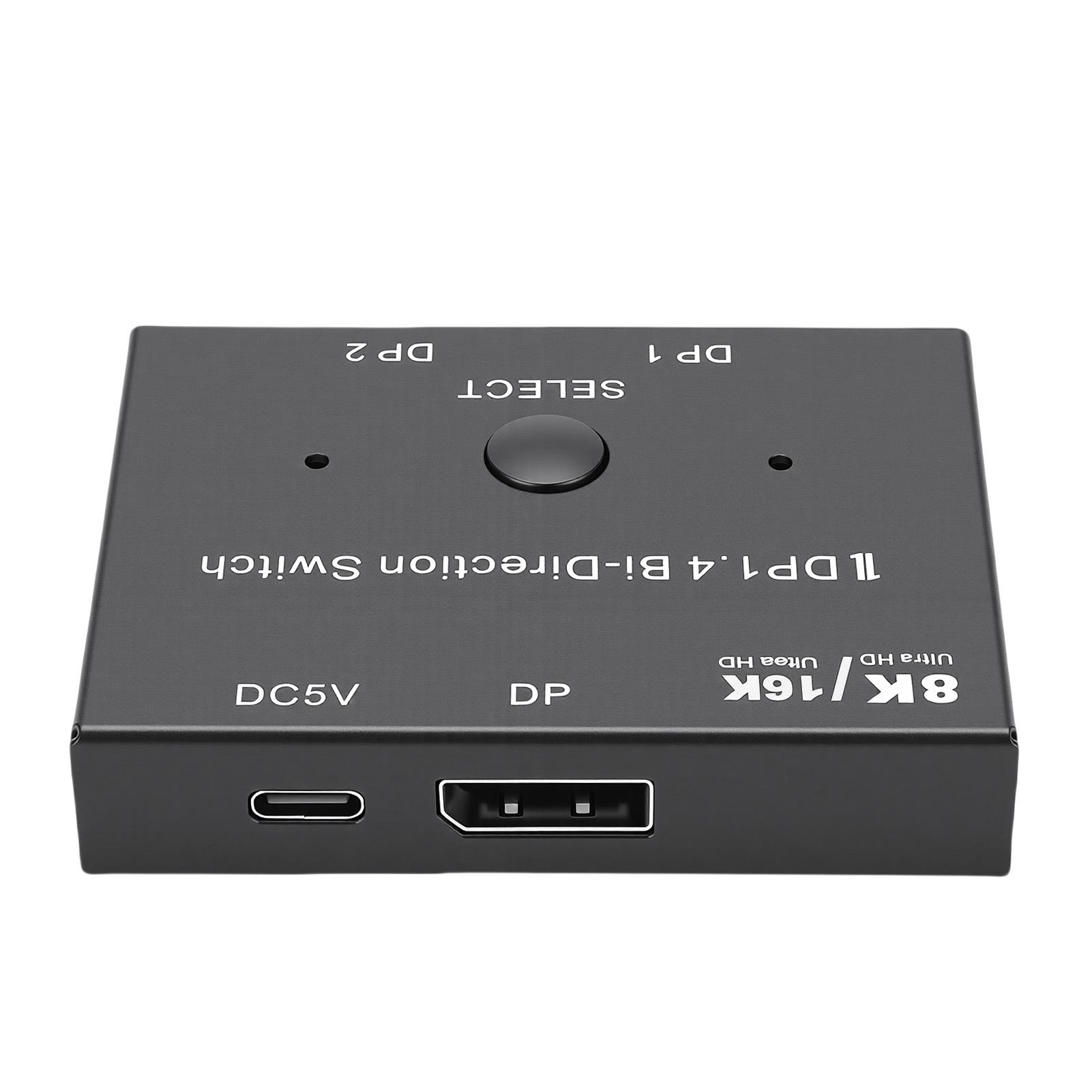 DisplayPort 16K 1.4 Switcher 2 In 1 Out Bi Direction 4K 240Hz 8K 120Hz Splitter Converter for Multiple Source and
DisplayPort 16K 1.4 Switcher 2 In 1 Out Bi Direction 4K 240Hz 8K 120Hz Splitter Converter for Multiple Source and
