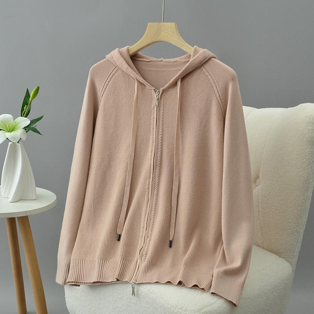 Autumn Sweater Zipper Cardigan Hooded Plus Size Women s Stretch Long-sleeved Knitted Cardigan M розовый
Autumn Sweater Zipper Cardigan Hooded Plus Size Women s Stretch Long-sleeved Knitted Cardigan M розовый