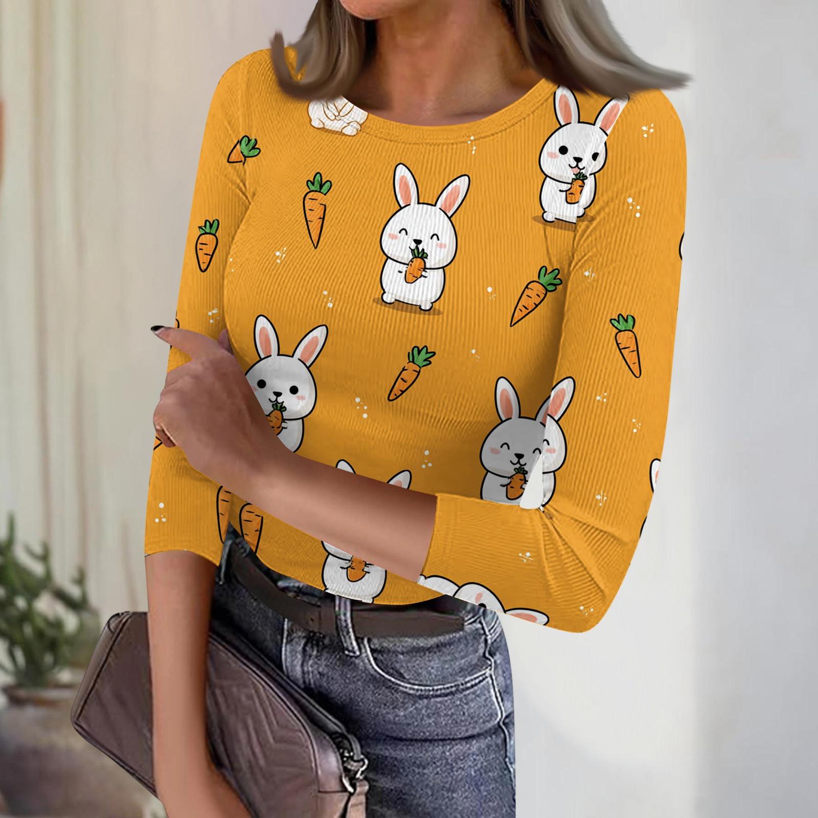 Women s Casual Fashion Round Neck Easter Print Three-Quarter Sleeve Ribbed Top S помаранчевий
Women s Casual Fashion Round Neck Easter Print Three-Quarter Sleeve Ribbed Top S помаранчевий