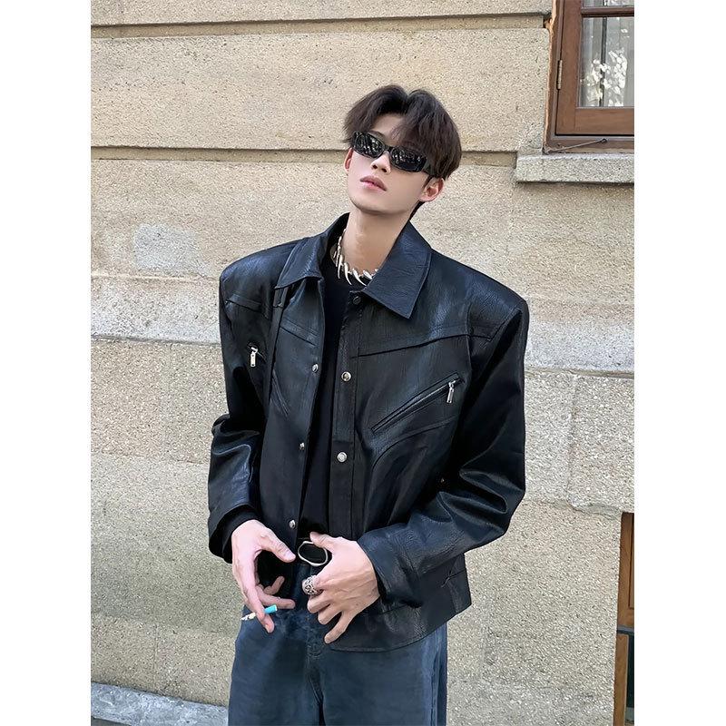 Men s American Style Leather Motorcycle Jacket - Short Regular Fit, Lapel Design, High-End Rebellious Cool Vibe for Spring and Autumn. Medium чорний
Men s American Style Leather Motorcycle Jacket - Short Regular Fit, Lapel Design, High-End Rebellious Cool Vibe for Spring and Autumn. Medium чорний