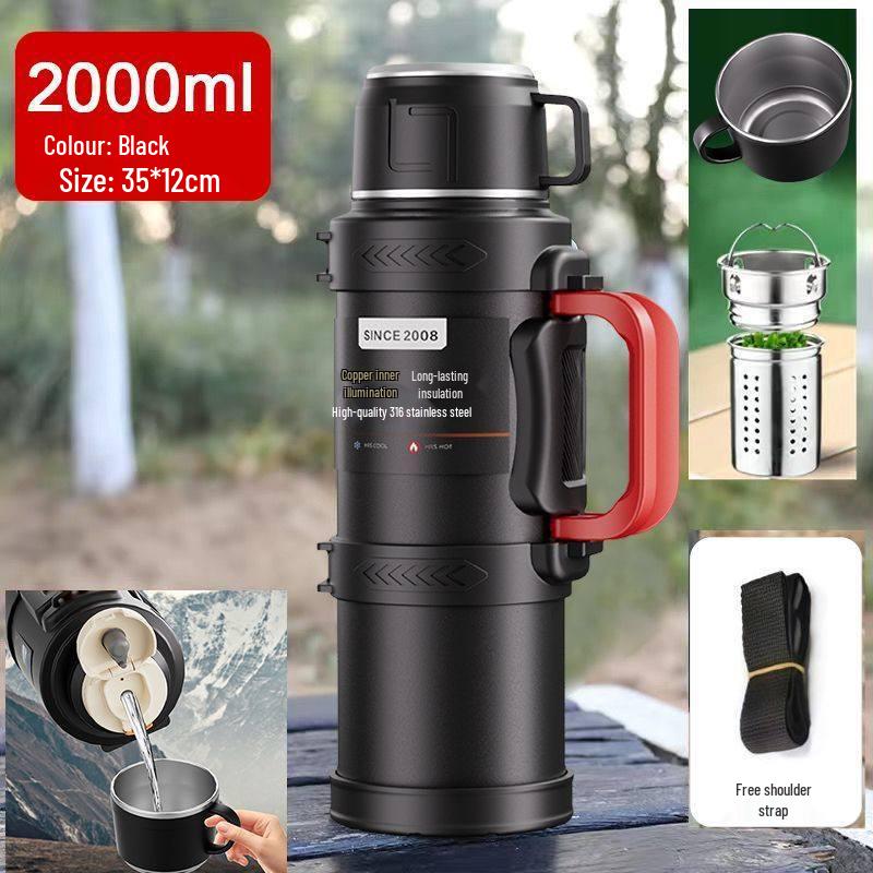 6L Insulated Stainless Steel Travel Kettle: Large Capacity Hot/Cold Water Bottle for Outdoor Use
6L Insulated Stainless Steel Travel Kettle: Large Capacity Hot/Cold Water Bottle for Outdoor Use