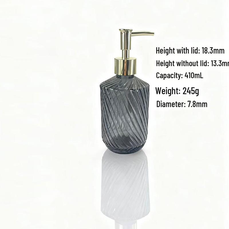 410ml Ribbed Glass Pump Bottle for Hand Sanitizer, Shampoo, or Shower Gel
410ml Ribbed Glass Pump Bottle for Hand Sanitizer, Shampoo, or Shower Gel