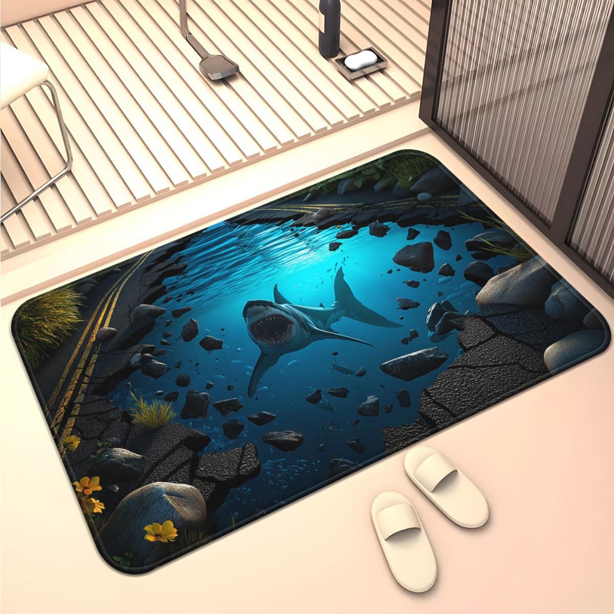 Sharks Underwater Scene HD Print Doormat Non-Slip Absorbent Microfiber Rug for Bathroom Living Room 40x60cm
Sharks Underwater Scene HD Print Doormat Non-Slip Absorbent Microfiber Rug for Bathroom Living Room 40x60cm