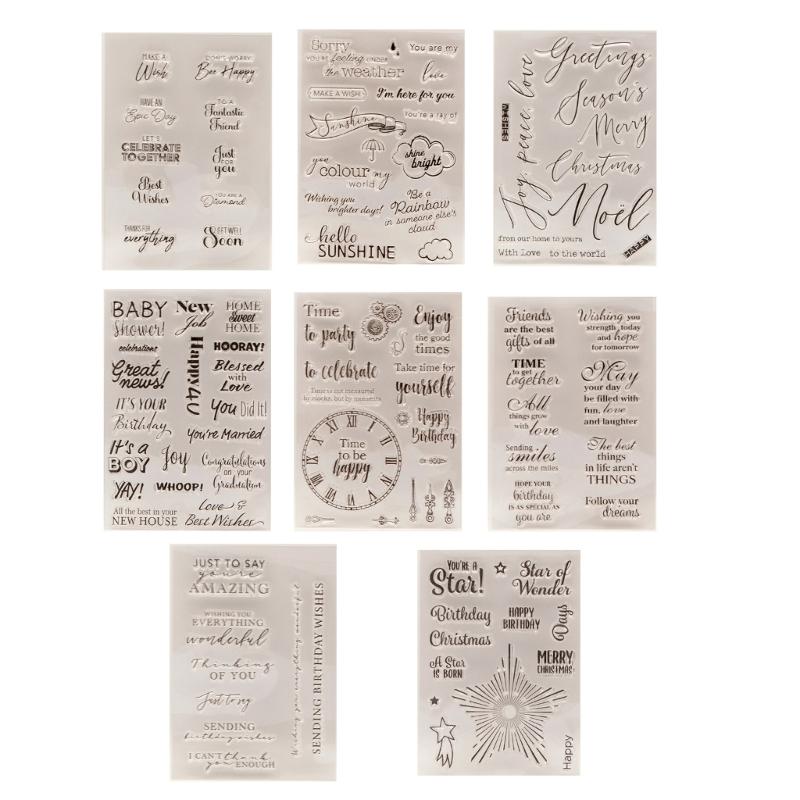 8Pcs Blessing Word Silicone Stamp for Birthday Card Making Journal Craft Embellishments Background Decoration Stamper 1
8Pcs Blessing Word Silicone Stamp for Birthday Card Making Journal Craft Embellishments Background Decoration Stamper 1