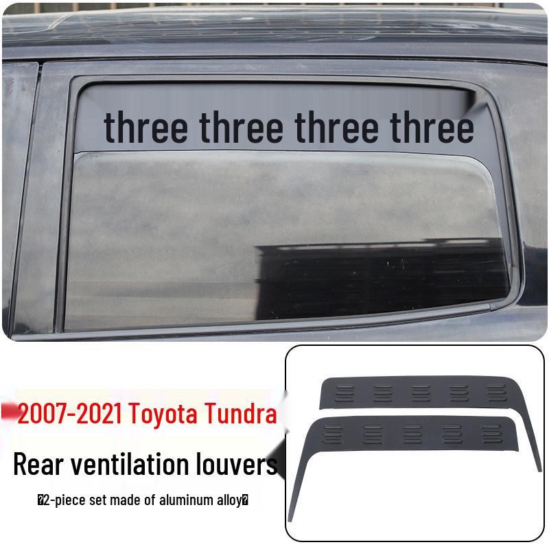 Compatible with 07-25 Toyota Tundra Ventilation Rear Window Louvers Mosquito Net Privacy Shield.
Compatible with 07-25 Toyota Tundra Ventilation Rear Window Louvers Mosquito Net Privacy Shield.