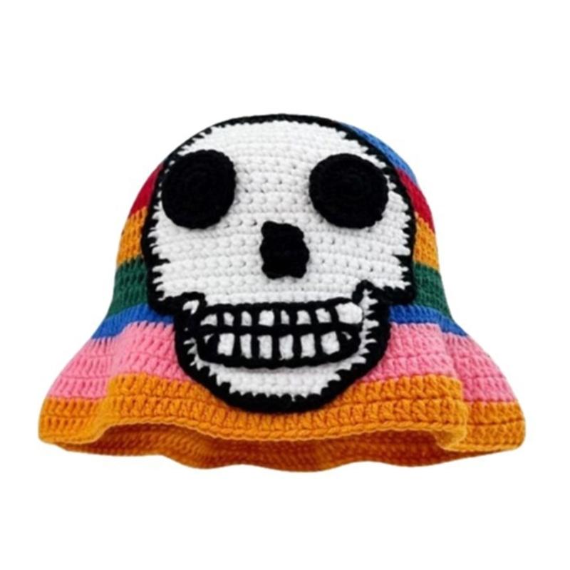 Striped Skull Design Crochet Bucket Hat Crocheted Acrylic Knit For Outdoor Stretchy Unisex Fit 1
Striped Skull Design Crochet Bucket Hat Crocheted Acrylic Knit For Outdoor Stretchy Unisex Fit 1