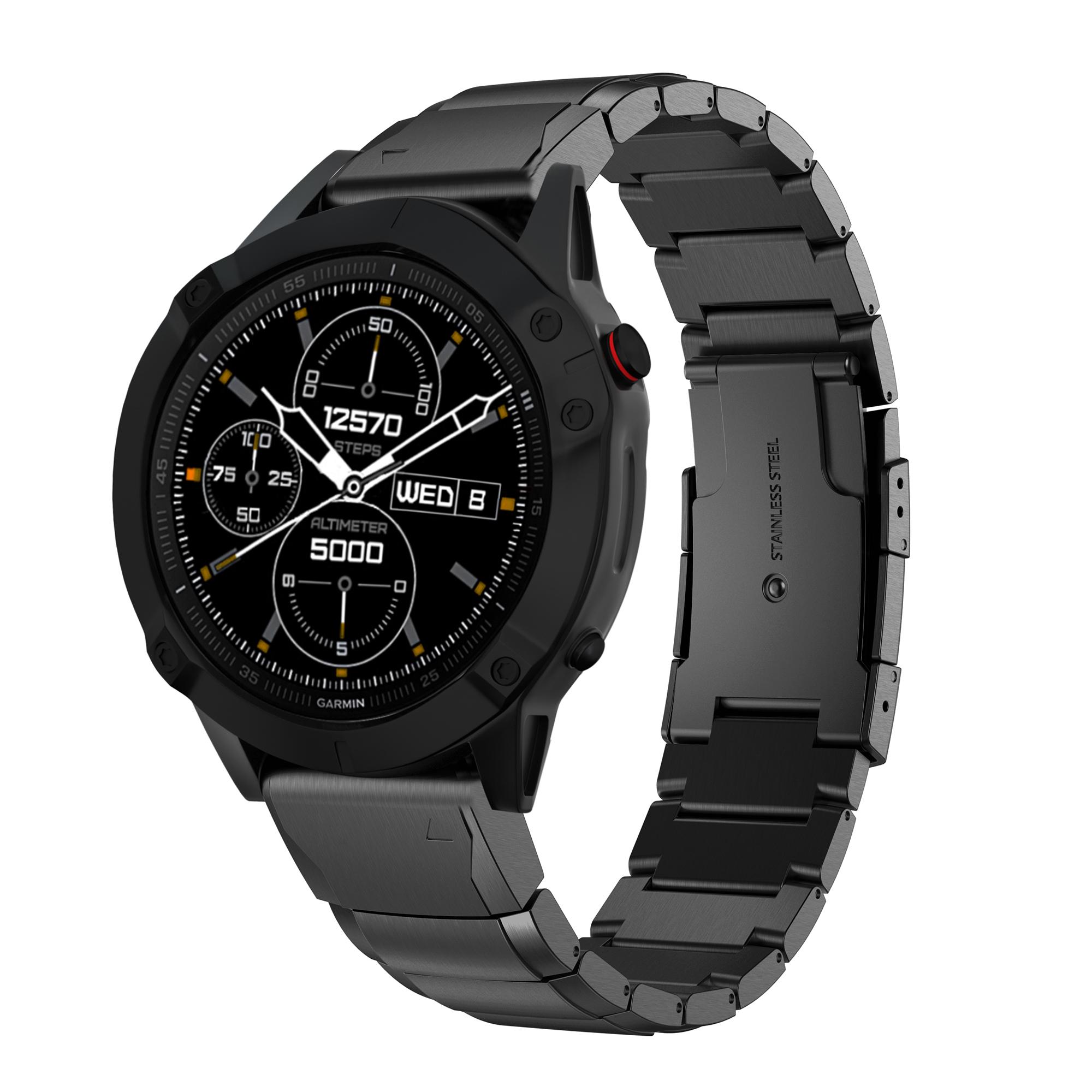 For Garmin Fenix 6 Stainless Steel Watch Band Wrist Strap Replacement with Butterfly Buckle Black
For Garmin Fenix 6 Stainless Steel Watch Band Wrist Strap Replacement with Butterfly Buckle Black