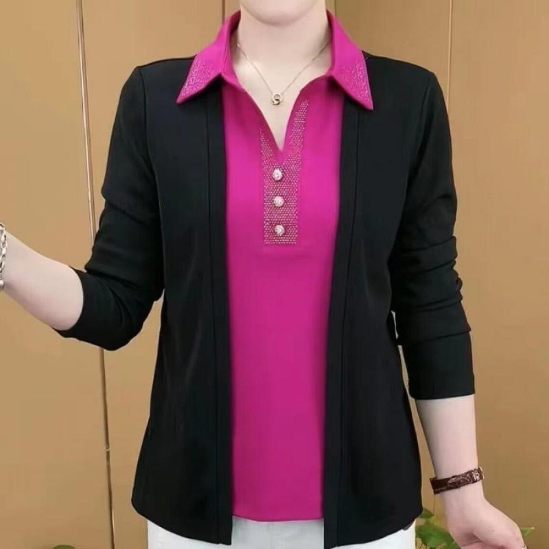 Women s Fake Two Piece Shirt Long Sleeved Spring Top Middle-aged and Elderly Mother s Outfit 3XL рожевий червоний колір
Women s Fake Two Piece Shirt Long Sleeved Spring Top Middle-aged and Elderly Mother s Outfit 3XL рожевий червоний колір