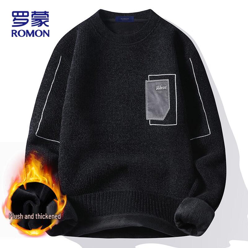 ROMON Men s Plush Thick Round Neck Knit Sweater L
ROMON Men s Plush Thick Round Neck Knit Sweater L