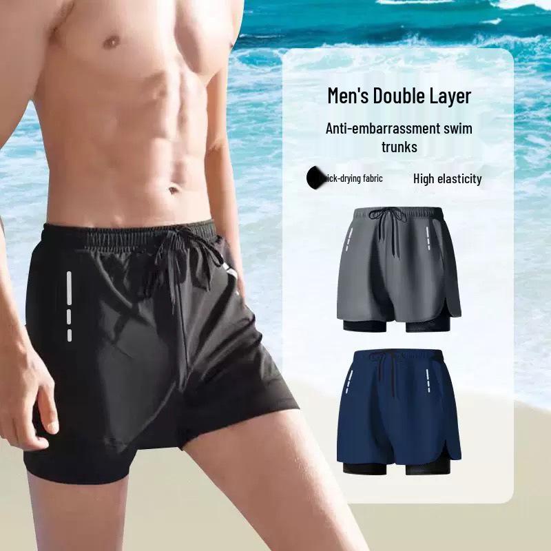 Men s Quick-Dry Double-Layer Swim Trunks with High Elastic Waist and Anti-Embarrassment Lining 3XL (110-150 jin)
Men s Quick-Dry Double-Layer Swim Trunks with High Elastic Waist and Anti-Embarrassment Lining 3XL (110-150 jin)
