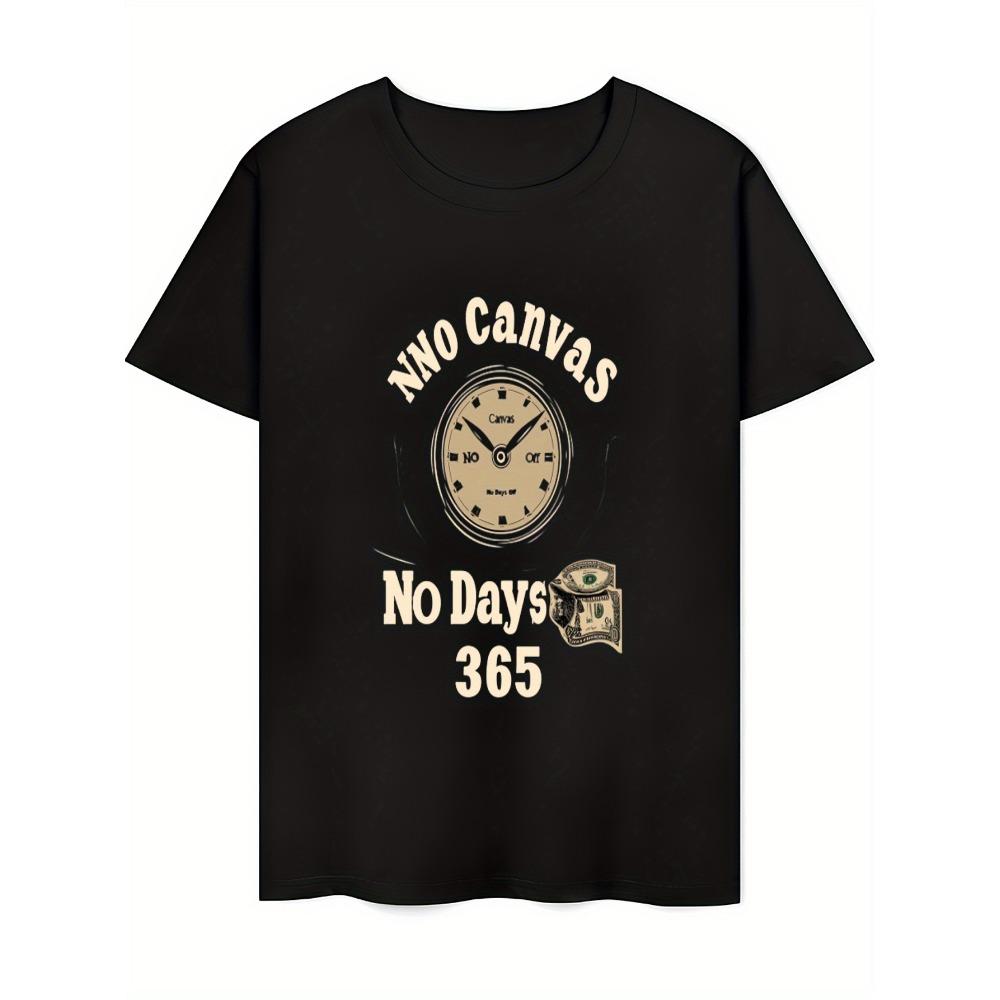 Men s casual black cotton T-shirt with No Canvas No Days 365 pattern short-sleeved crew neck light and breathable 3XL
Men s casual black cotton T-shirt with No Canvas No Days 365 pattern short-sleeved crew neck light and breathable 3XL