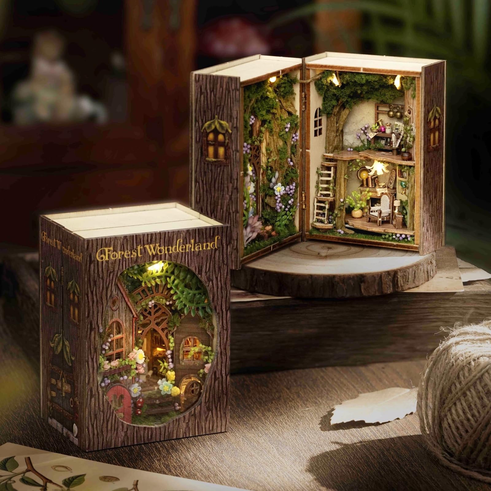 DIY Wooden Dollhouse Miniature House with LED Handmade Interior Collection Model Kit, Lights, Craft, Decoration, Gift, (Forest Wonderland)
DIY Wooden Dollhouse Miniature House with LED Handmade Interior Collection Model Kit, Lights, Craft, Decoration, Gift, (Forest Wonderland)
