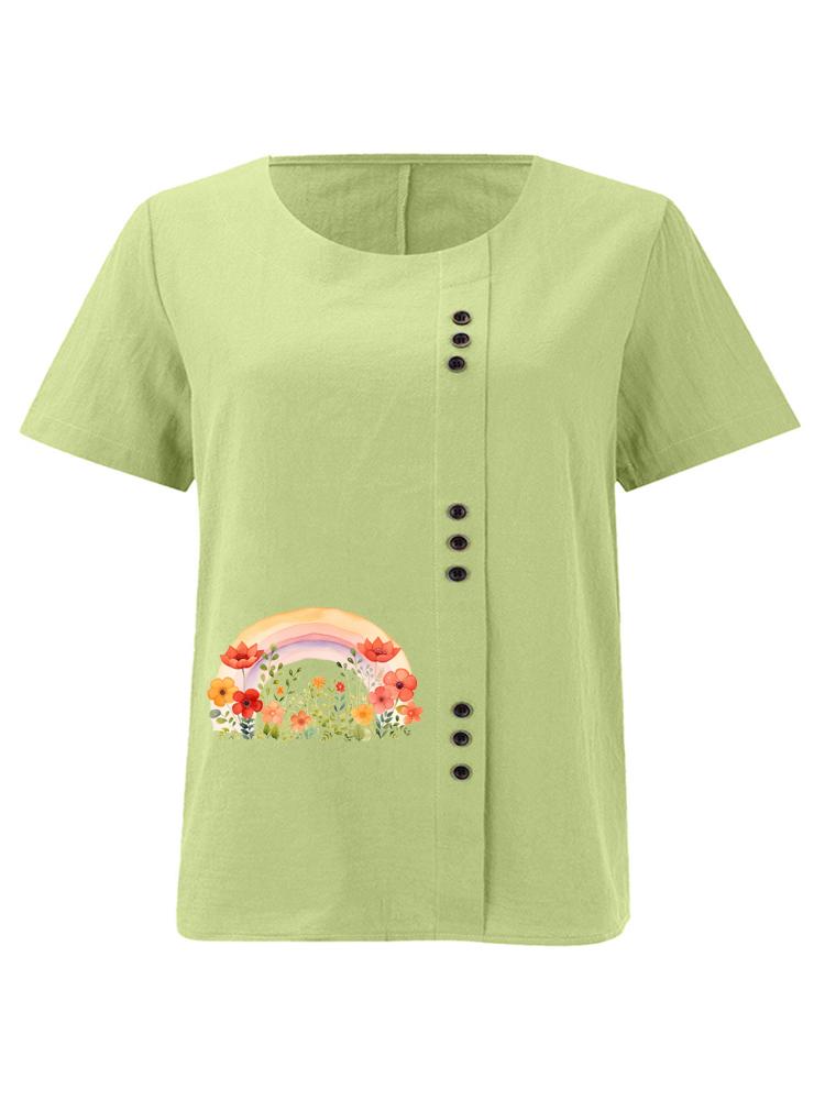 Women s Fashion Rainbow Flowers Print Shot Sleeve T-shirt Loose Cotton Shirt Casual Loose Summer Blouse Tops Plus Size 5XL зелений
Women s Fashion Rainbow Flowers Print Shot Sleeve T-shirt Loose Cotton Shirt Casual Loose Summer Blouse Tops Plus Size 5XL зелений