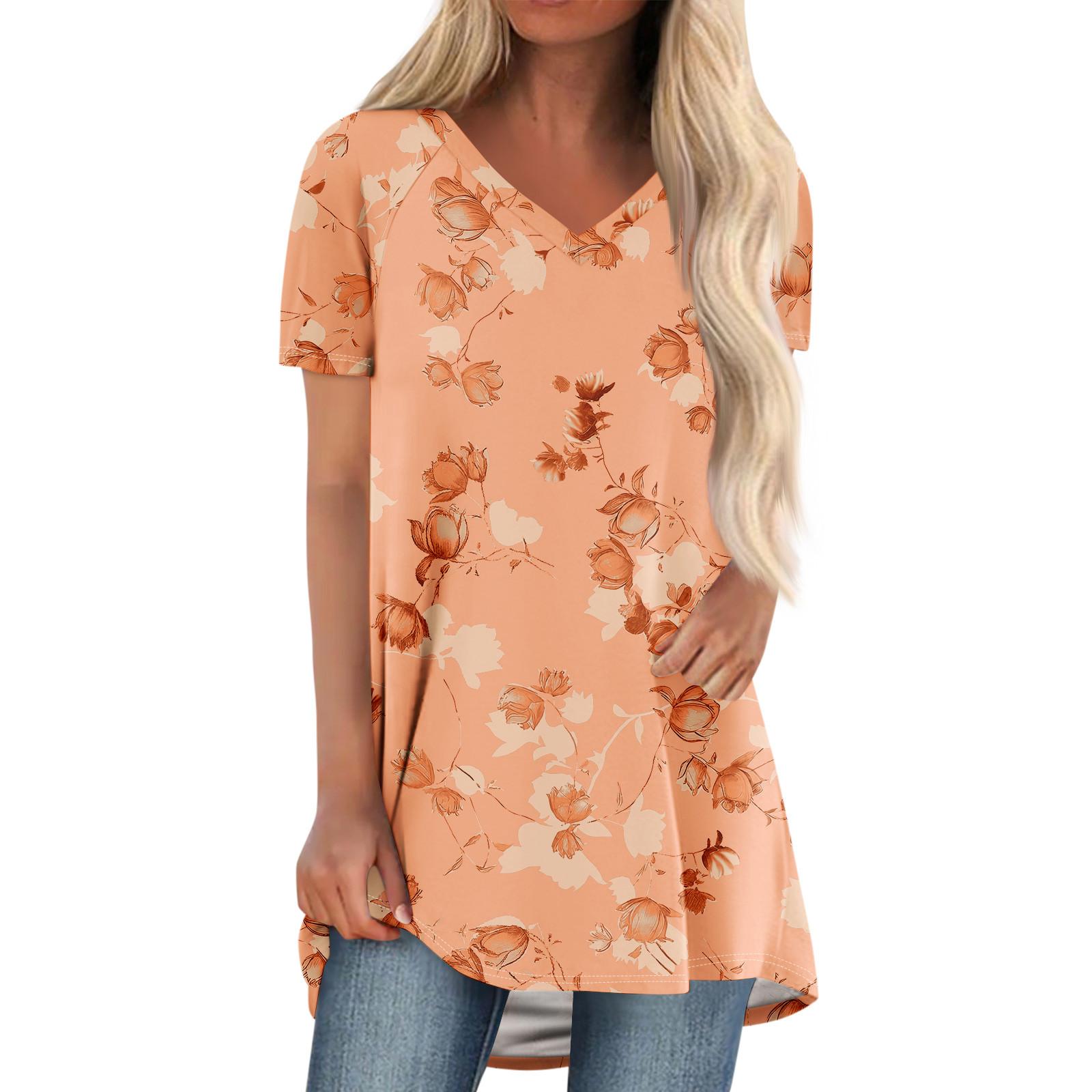 Ladies Short Sleeve Pleated Loose Tops Plus Size Casual Tops V Neck Short Sleeves Casual Summer T Shirts Ladies Tops T Shirts Shirts XL помаранчевий
Ladies Short Sleeve Pleated Loose Tops Plus Size Casual Tops V Neck Short Sleeves Casual Summer T Shirts Ladies Tops T Shirts Shirts XL помаранчевий