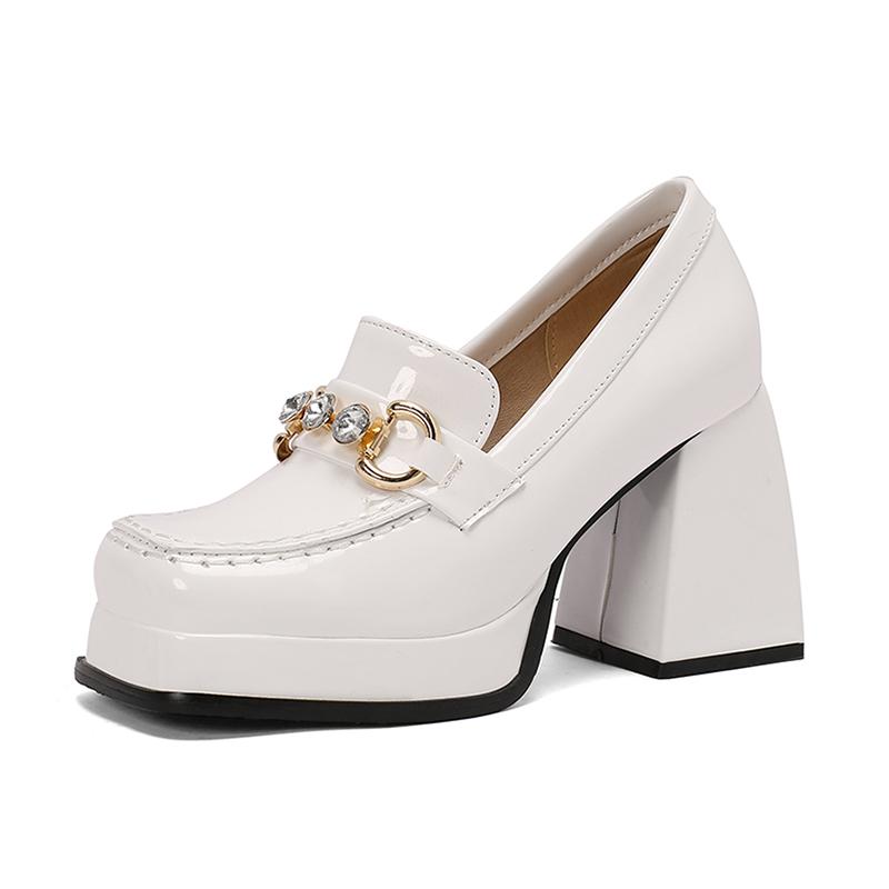Жіночі туфлі великого розміру на низькому ходу з блискучим лакованим шкіряним верхом, з єднаним послідовно круглими металевими пряжками з камінням стразами 36 білий
Жіночі туфлі великого розміру на низькому ходу з блискучим лакованим шкіряним верхом, з єднаним послідовно круглими металевими пряжками з камінням стразами 36 білий