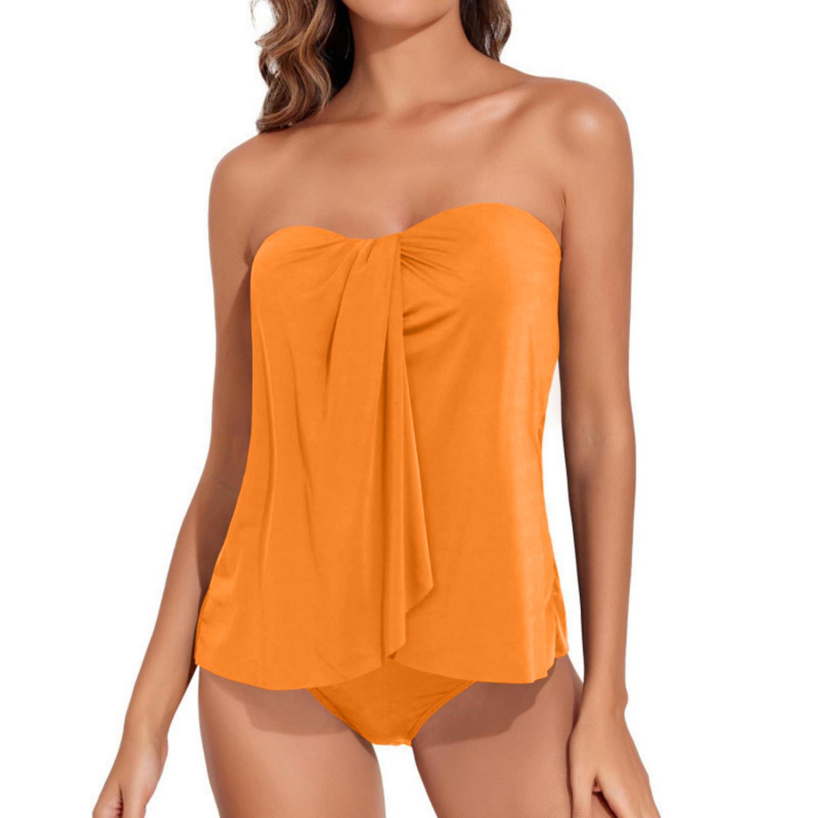 Women’s Strapless Bandeau Tankini Top with Floral Printed Bikini Bottom Two Piece Swimsuit Set for Beach Pool Vacation L оранжевый
Women’s Strapless Bandeau Tankini Top with Floral Printed Bikini Bottom Two Piece Swimsuit Set for Beach Pool Vacation L оранжевый