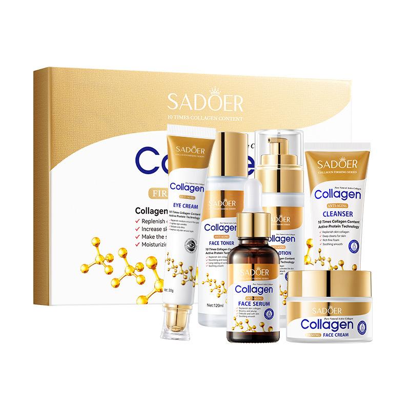 Collagen Face Cream Skin Repair Damaged Moisturizing Face Toner Lotion Eye Cream Firming Lifting Brighten for Face Skin Care Set 6pcs
Collagen Face Cream Skin Repair Damaged Moisturizing Face Toner Lotion Eye Cream Firming Lifting Brighten for Face Skin Care Set 6pcs