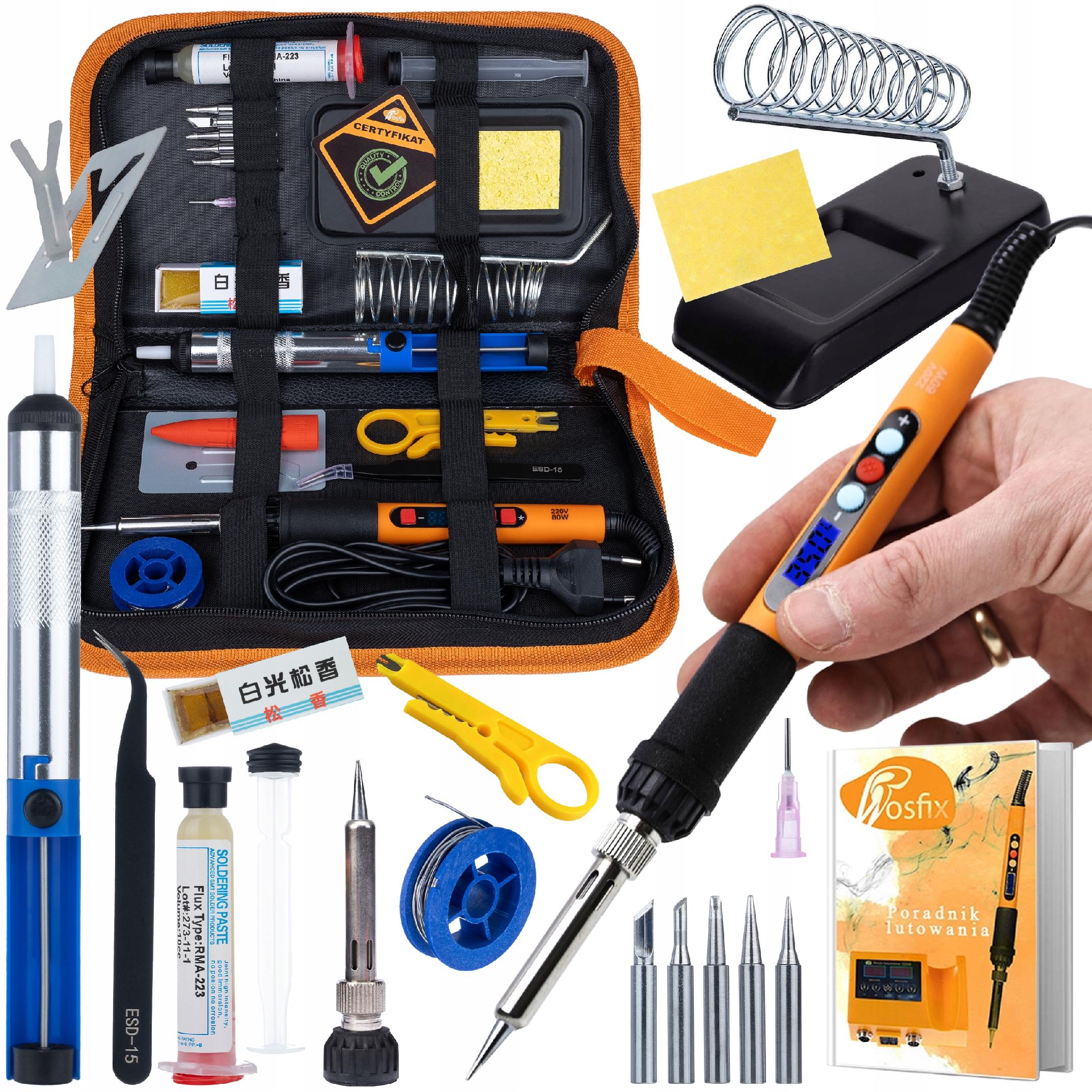 Rosfix SolderKit Pro 8w1 – Zestaw Lutowniczy 60W z LCD | Odsysacz, Topnik, Pinceta ESD, Kalafonia, Organizer | Do Elektroniki i Serwisu
Rosfix SolderKit Pro 8w1 – Zestaw Lutowniczy 60W z LCD | Odsysacz, Topnik, Pinceta ESD, Kalafonia, Organizer | Do Elektroniki i Serwisu